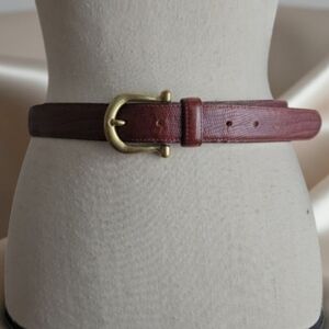 Vintage Doppia Vita Made in Italy Chestnut Brown Leather Belt Size 30